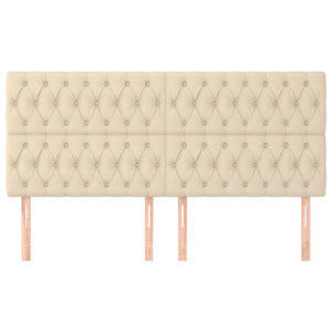 Kopfteil Creme 180x7x118/128 cm Stoff