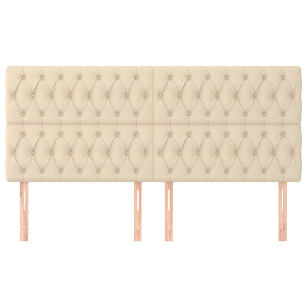 Kopfteil Creme 180x7x118/128 cm Stoff