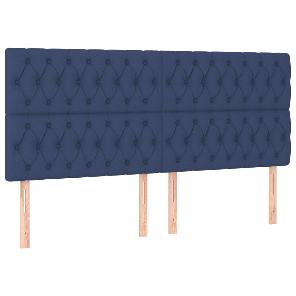 vidaXL Tête de lit bleue 180x7x118/128 cm Tissu