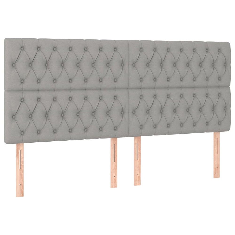 vidaXL Tête de lit Gris clair 200 x 7 x 118/128 cm Tissu