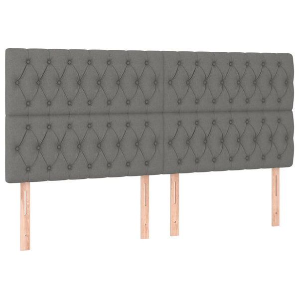 Kopfteil Dunkelgrau 200 x 7 x 118/128 cm Stoff