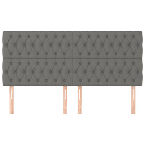 Kopfteil Dunkelgrau 200 x 7 x 118/128 cm Stoff