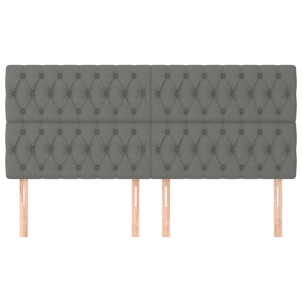 Kopfteil Dunkelgrau 200 x 7 x 118/128 cm Stoff