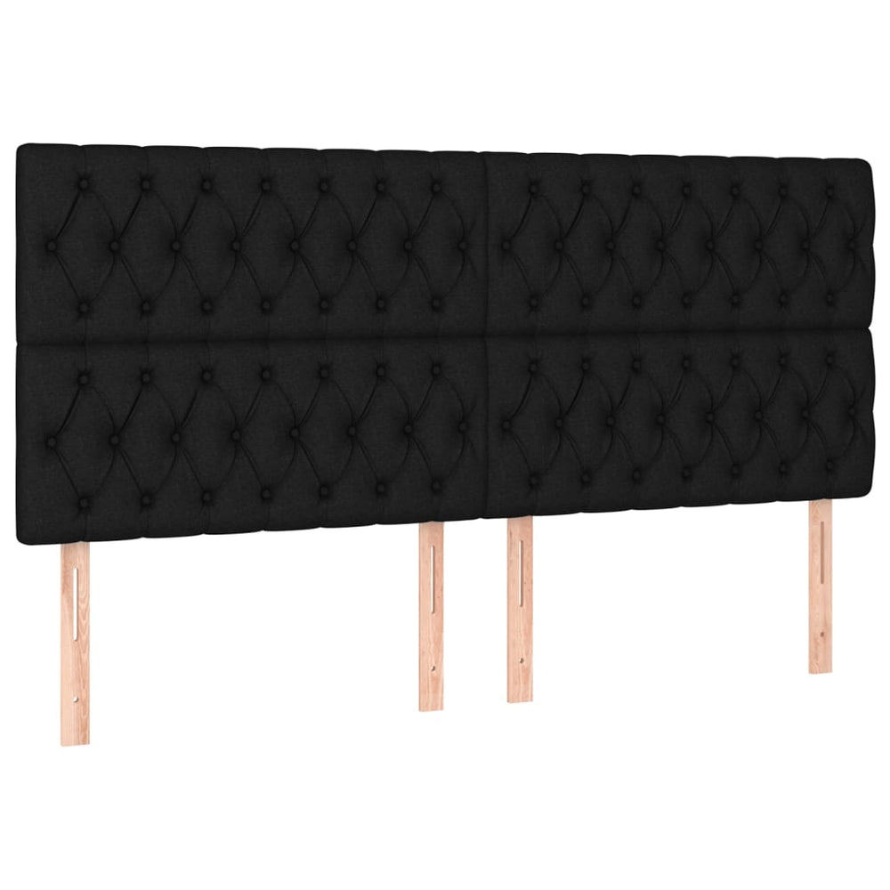 vidaXL Tête de lit Noir 200 x 7 x 118/128 cm Tissu