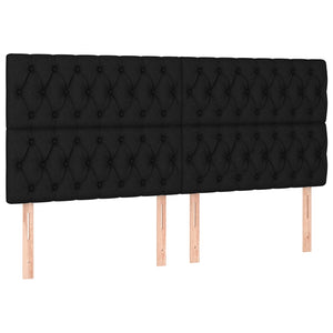 Kopfteil Schwarz 200 x 7 x 118/128 cm Stoff