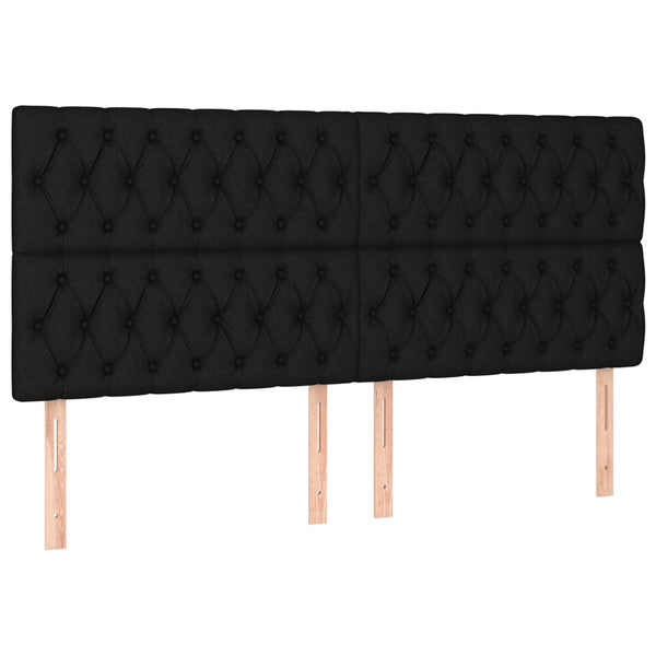 Kopfteil Schwarz 200 x 7 x 118/128 cm Stoff