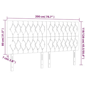 Kopfteil Schwarz 200 x 7 x 118/128 cm Stoff