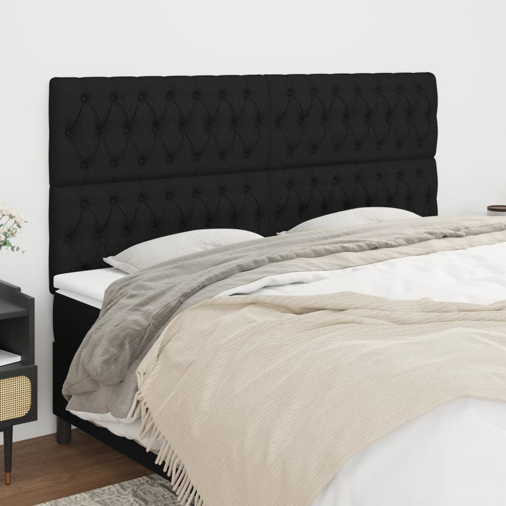 vidaXL Tête de lit Noir 200 x 7 x 118/128 cm Tissu