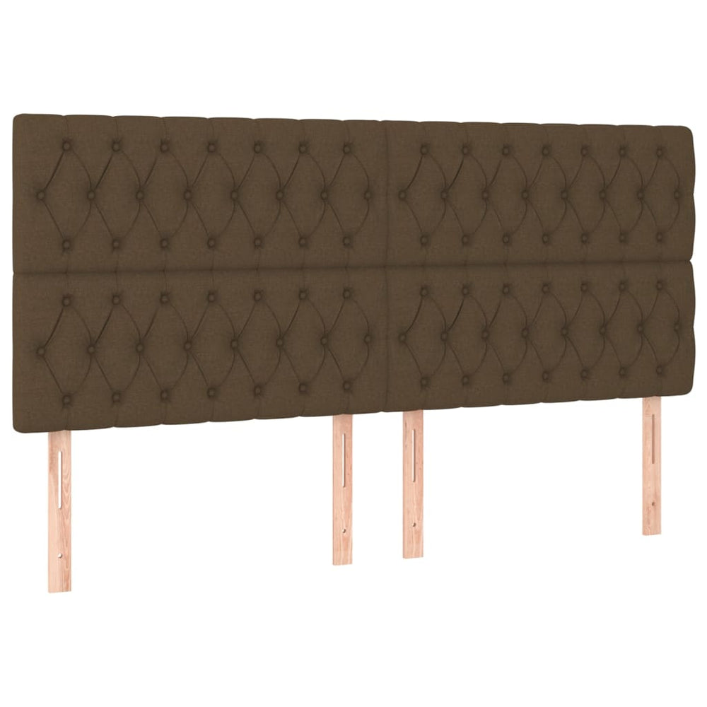 vidaXL Tête de lit Marron foncé 200 x 7 x 118/128 cm Tissu