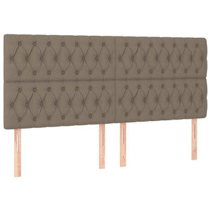 Kopfteil Taupe 200 x 7 x 118/128 cm Stoff