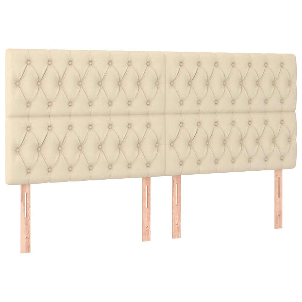 vidaXL Tête de lit Crème 200 x 7 x 118/128 cm Tissu