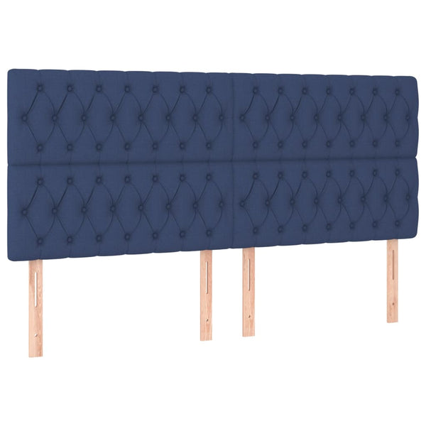 Kopfteil Blau 200 x 7 x 118/128 cm Stoff