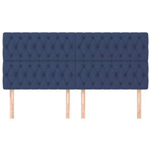 Kopfteil Blau 200 x 7 x 118/128 cm Stoff