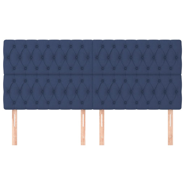 Kopfteil Blau 200 x 7 x 118/128 cm Stoff