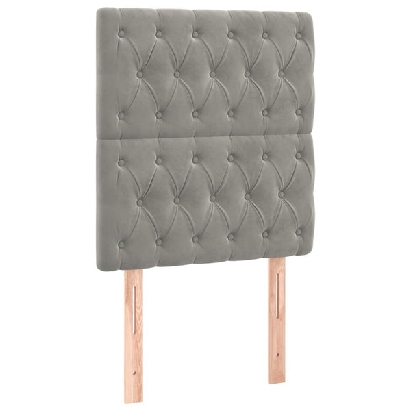 vidaXL Tête de lit Gris clair 80x7x118/128 cm Velours