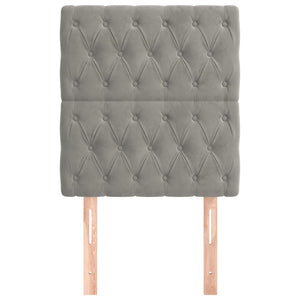 vidaXL Tête de lit Gris clair 80x7x118/128 cm Velours