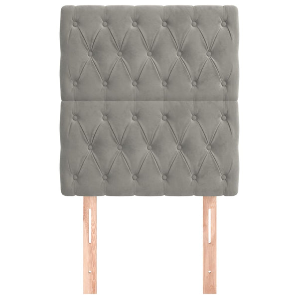 vidaXL Tête de lit Gris clair 80x7x118/128 cm Velours