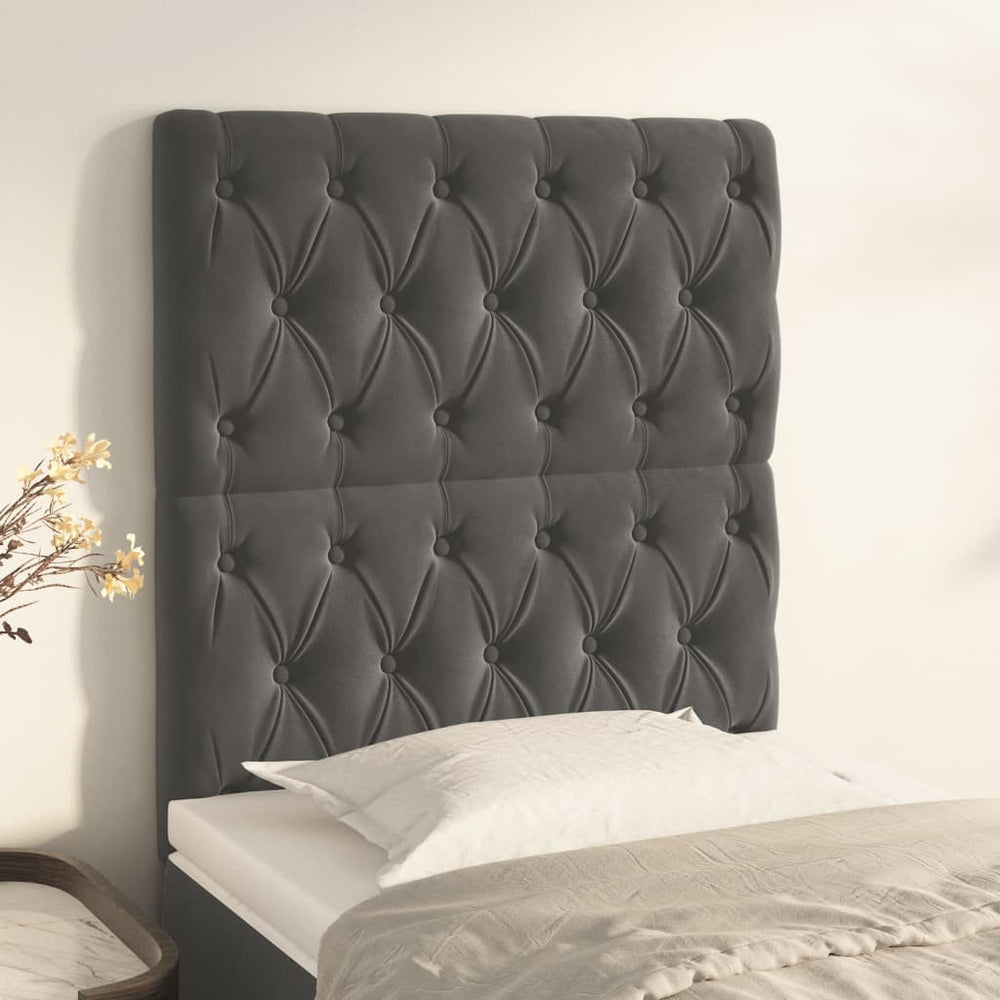 vidaXL Tête de lit gris foncé 80x7x118/128 cm Velours