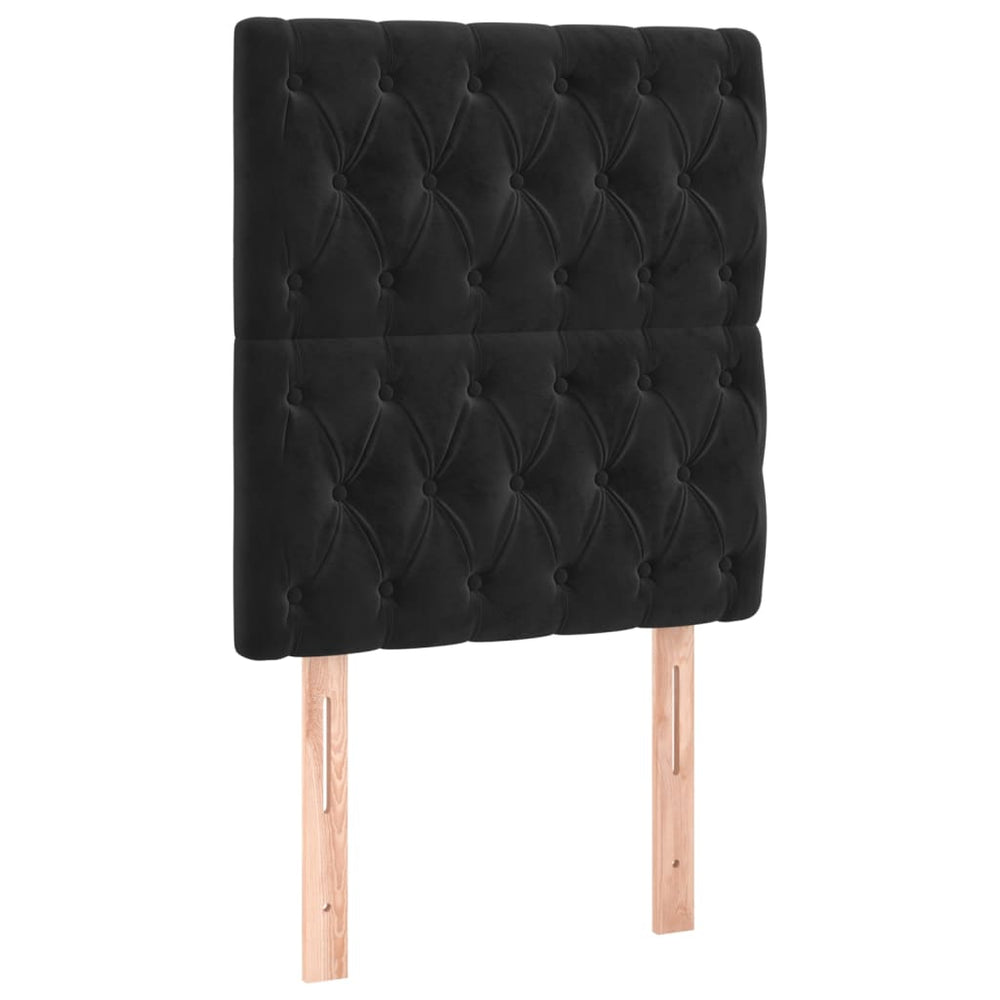 vidaXL Tête de lit noir 80x7x118/128 cm Velours