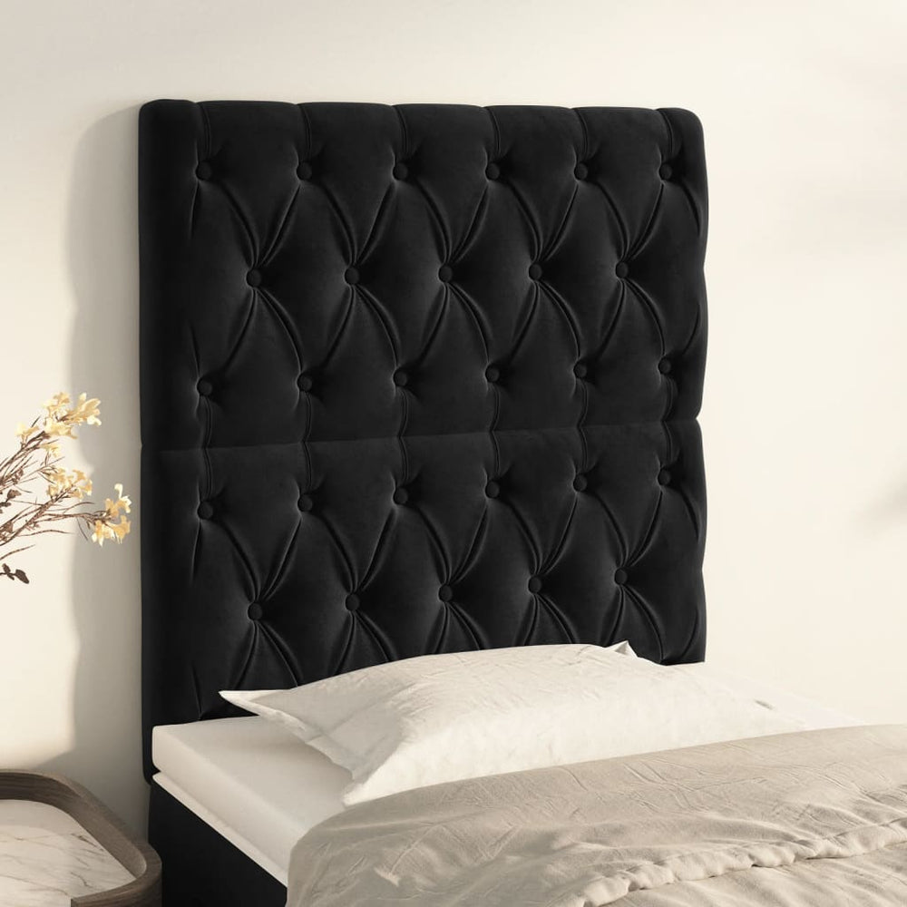 vidaXL Tête de lit noir 80x7x118/128 cm Velours