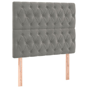 vidaXL Tête de lit gris clair 90x7x118/128 cm velours