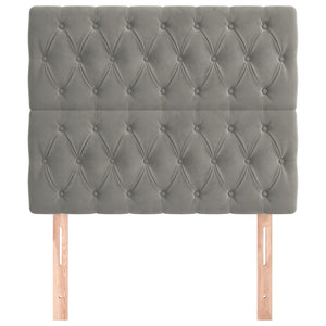 vidaXL Tête de lit gris clair 90x7x118/128 cm velours