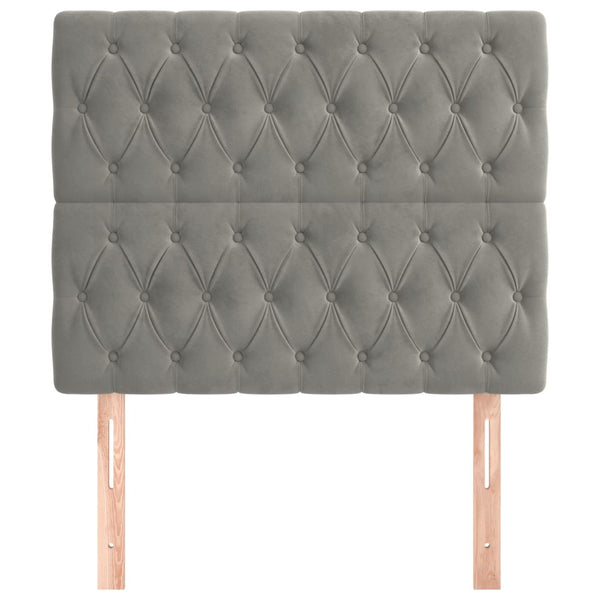 vidaXL Tête de lit gris clair 90x7x118/128 cm velours