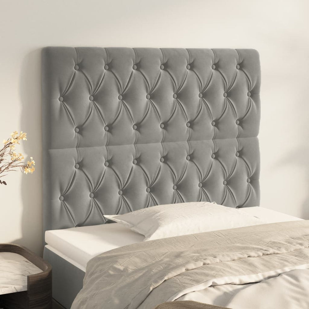 vidaXL Tête de lit gris clair 90x7x118/128 cm velours