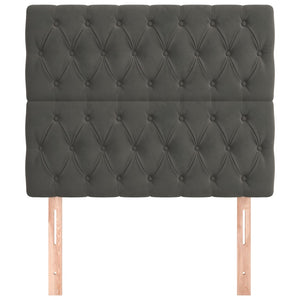 Kopfteil Dunkelgrau 90 x 7 x 118/128 cm Samt