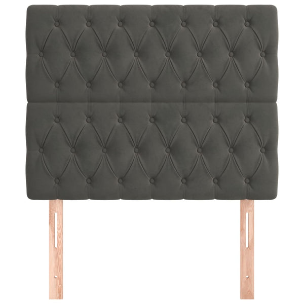 Kopfteil Dunkelgrau 90 x 7 x 118/128 cm Samt