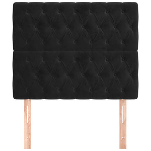 Kopfteil Schwarz 90x7x118/128 cm Samt