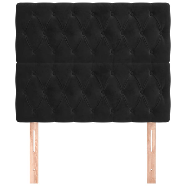 Kopfteil Schwarz 90x7x118/128 cm Samt