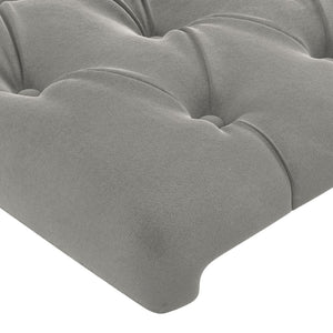 Kopfteil Hellgrau 100x7x118/128 cm Samt