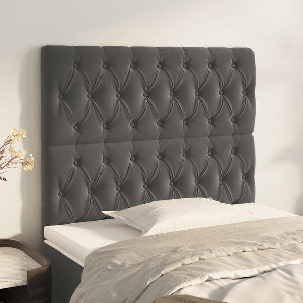 Kopfteil Dunkelgrau 100 x 7 x 118/128 cm Samt