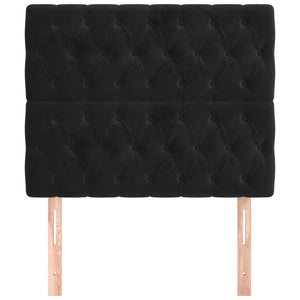 Kopfteil Schwarz 100 x 7 x 118/128 cm Samt