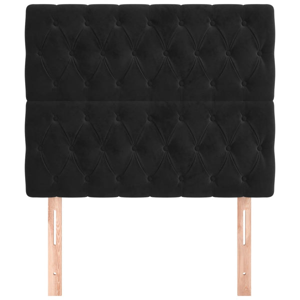 Kopfteil Schwarz 100 x 7 x 118/128 cm Samt