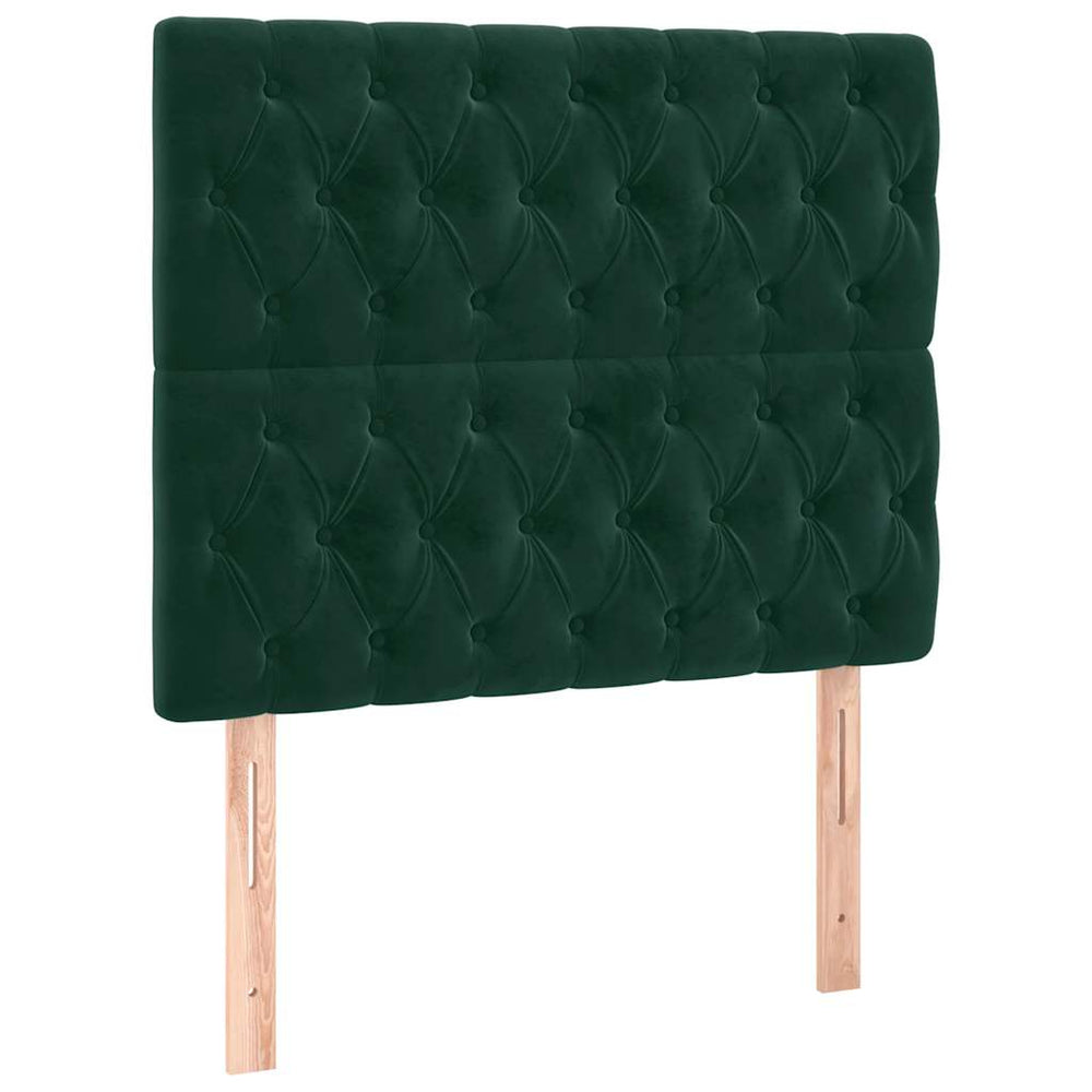 vidaXL Tête de lit vert foncé 100x7x118/128 cm velours