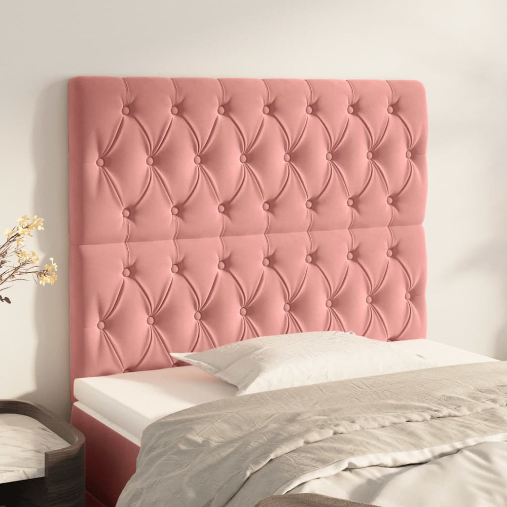vidaXL Tête de lit Rose 100 x 7 x 118/128 cm Velours