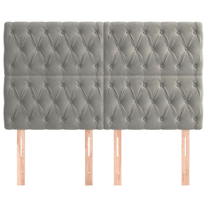 vidaXL Tête de lit Gris clair 144x7x118/128 cm Velours