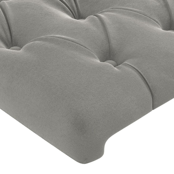 vidaXL Tête de lit Gris clair 144x7x118/128 cm Velours