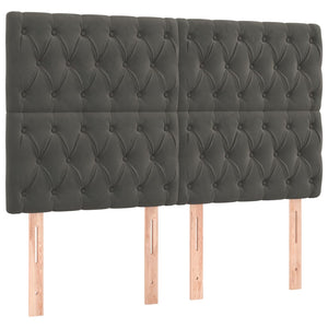 Kopfteil Dunkelgrau 144 x 7 x 118/128 cm Samt