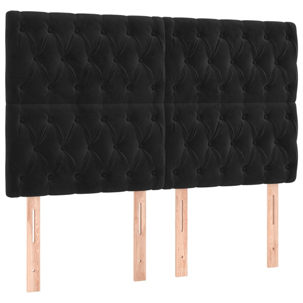 Kopfteil Schwarz 144x7x118/128 cm Samt