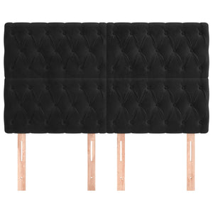Kopfteil Schwarz 144x7x118/128 cm Samt