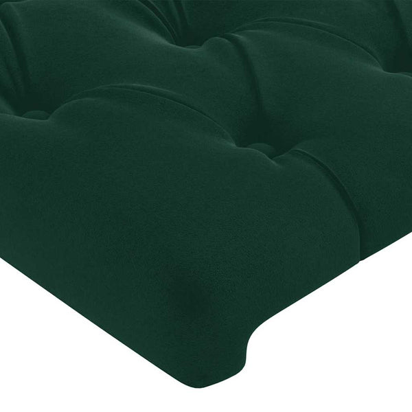 Kopfteil Dunkelgrün 144x7x118/128 cm Samt