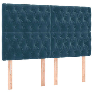 Kopfteil Dunkelblau 144x7x118/128 cm Samt