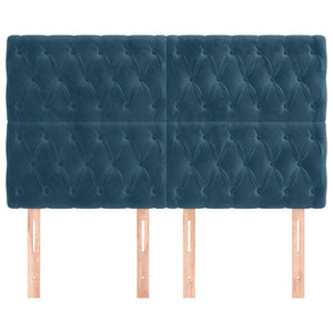 Kopfteil Dunkelblau 144x7x118/128 cm Samt
