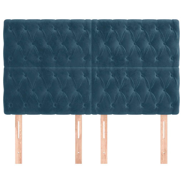 Kopfteil Dunkelblau 144x7x118/128 cm Samt