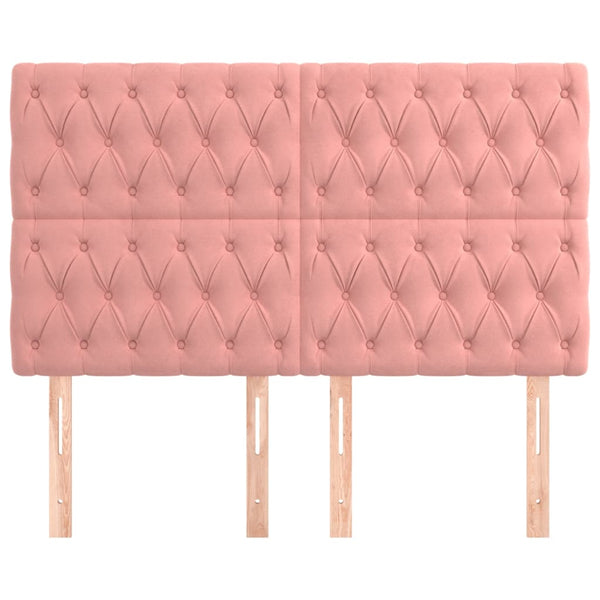 Kopfteil Rosa 144x7x118/128 cm Samt
