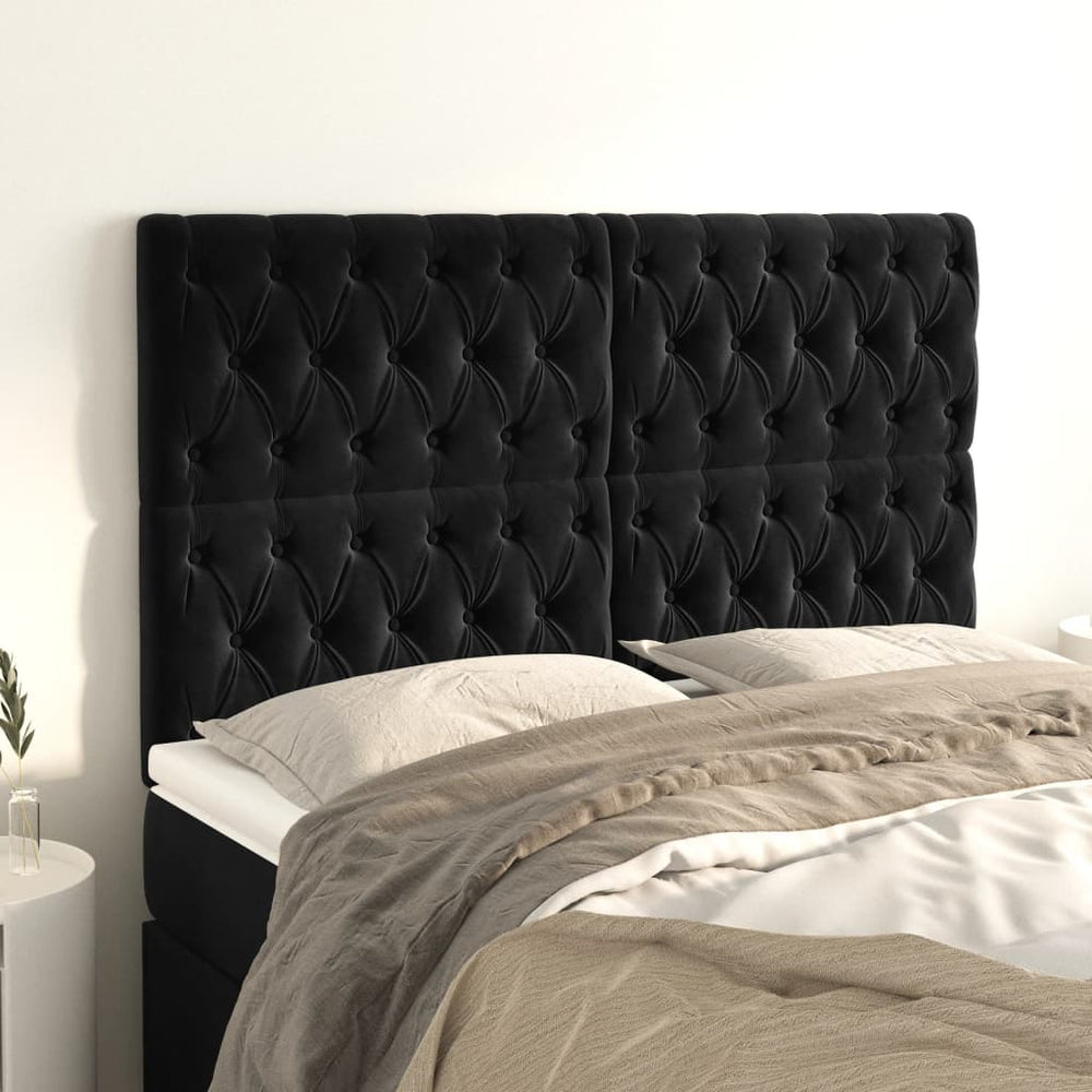 vidaXL Tête de lit Noir 160x7x118/128 cm Velours