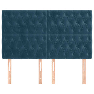 Kopfteil Dunkelblau 160 x 7 x 118/128 cm Samt